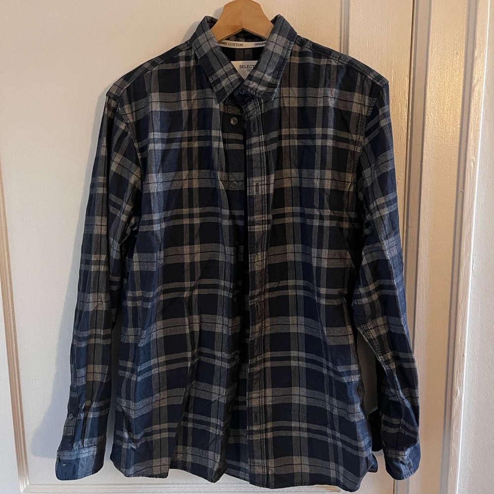 Selected Homme corduroy men’s button up shirt - large/16.5 slim fit
